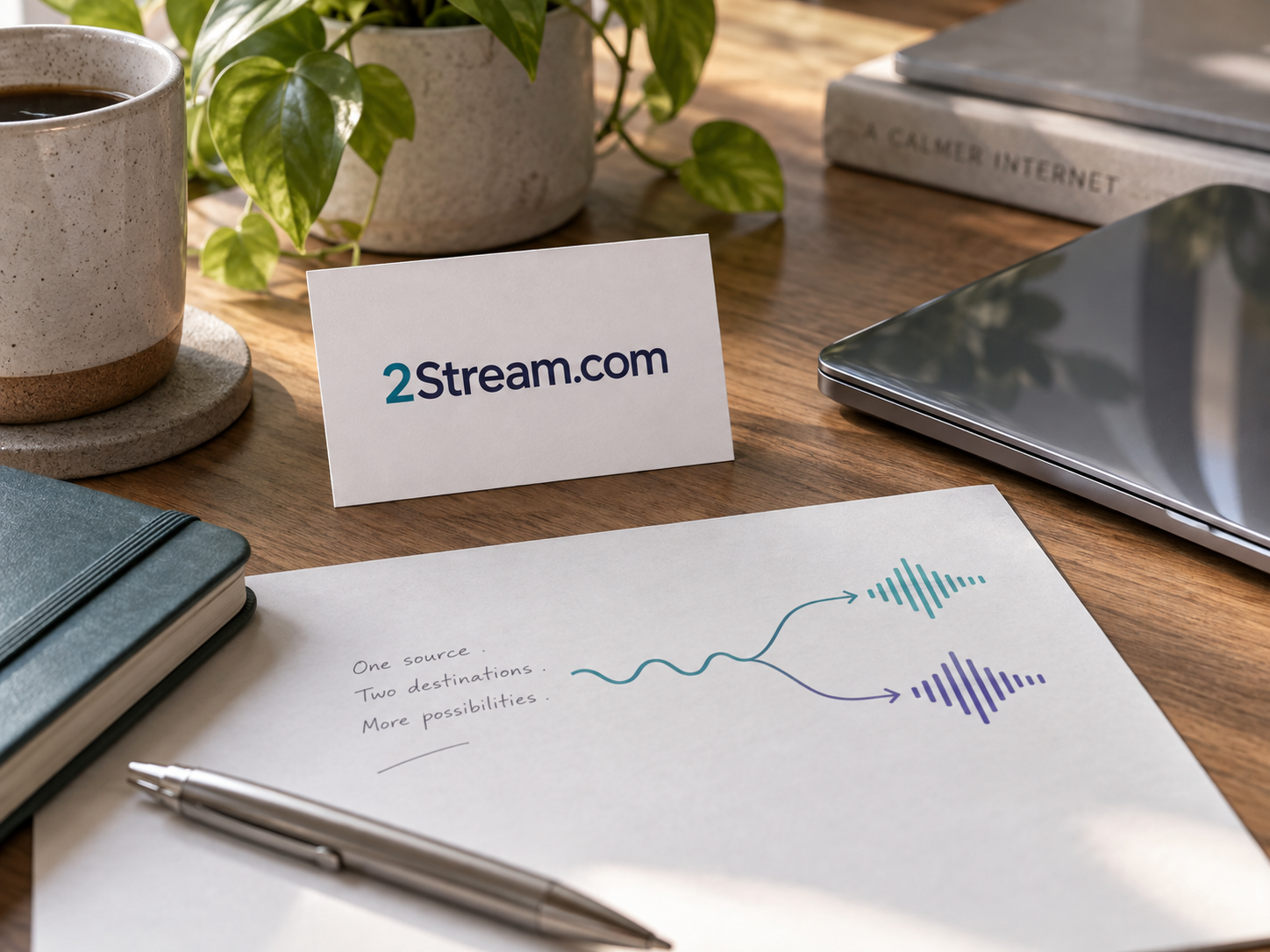 2Stream.com brand card and streaming audience planning notes