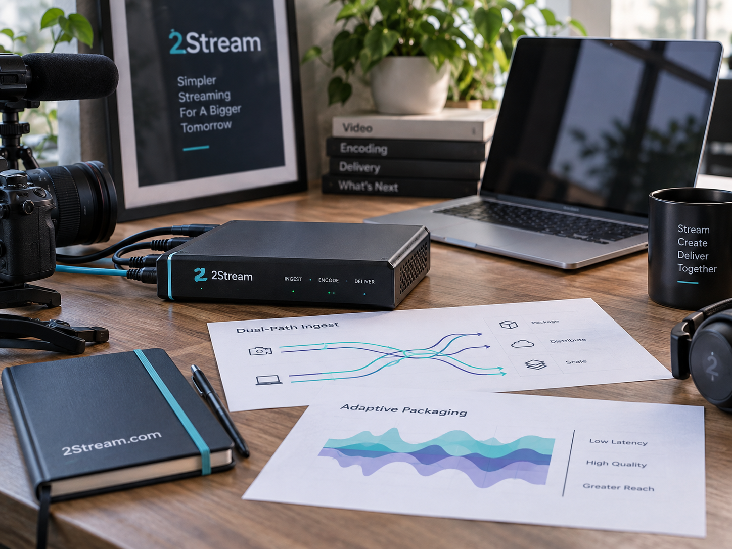 2Stream.com concept desk for a live streaming saas